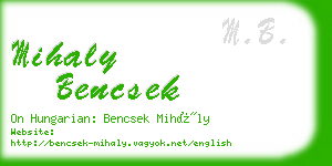 mihaly bencsek business card